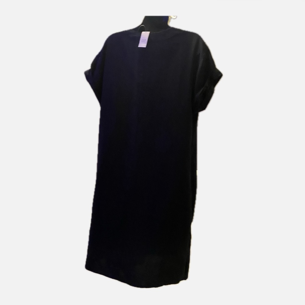 🆕Gap Womens Solid Color Casual Short Sleeve V Neck Dress Loose Fit Summer - Picture 5 of 8